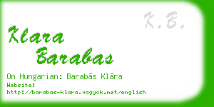 klara barabas business card